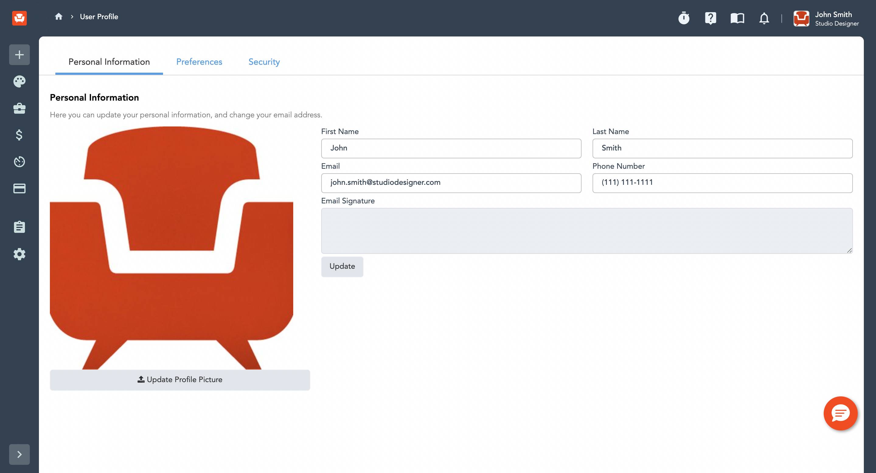 Setting Up a User Profile