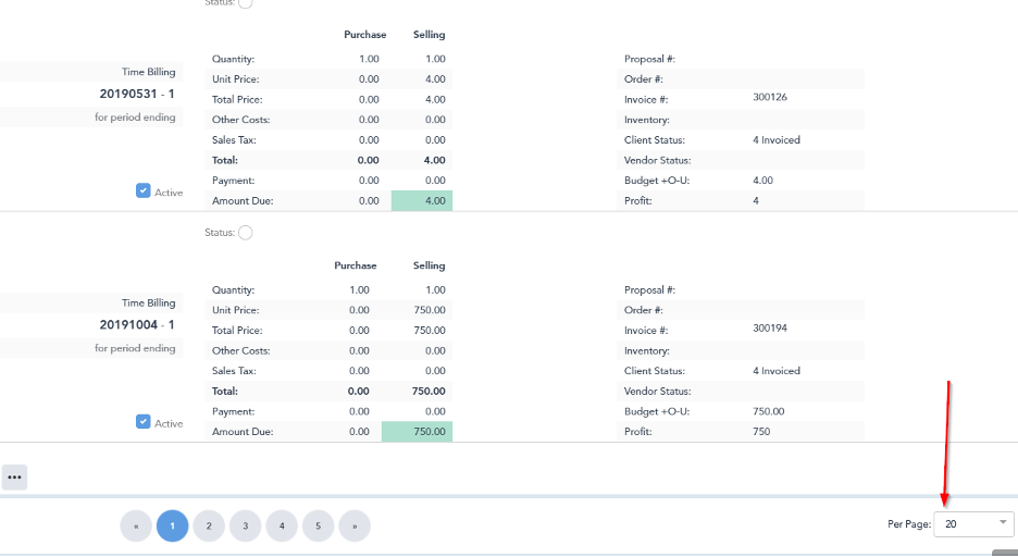 Items Per Page