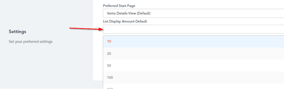 Items Per Page